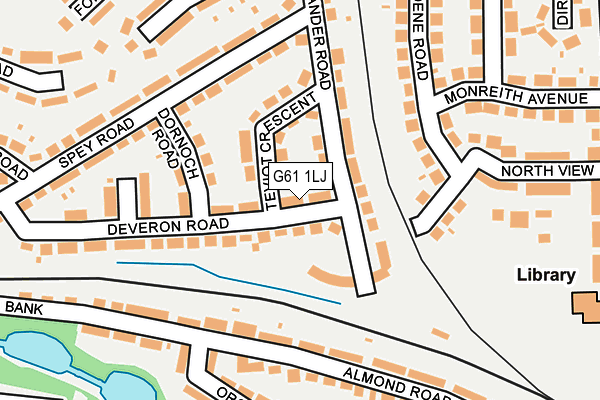 G61 1LJ map - OS OpenMap – Local (Ordnance Survey)