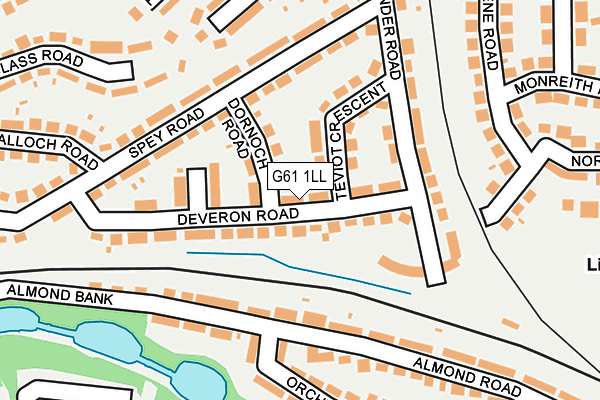 G61 1LL map - OS OpenMap – Local (Ordnance Survey)