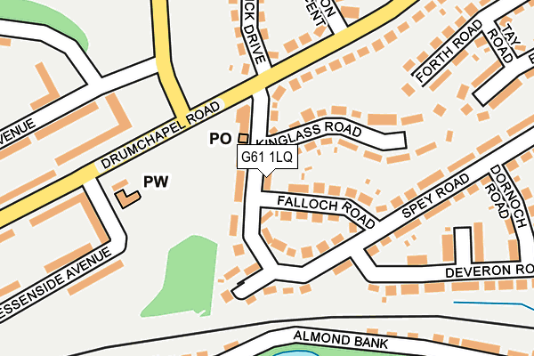 G61 1LQ map - OS OpenMap – Local (Ordnance Survey)