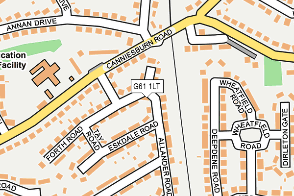 G61 1LT map - OS OpenMap – Local (Ordnance Survey)