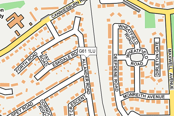 G61 1LU map - OS OpenMap – Local (Ordnance Survey)