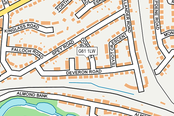 G61 1LW map - OS OpenMap – Local (Ordnance Survey)