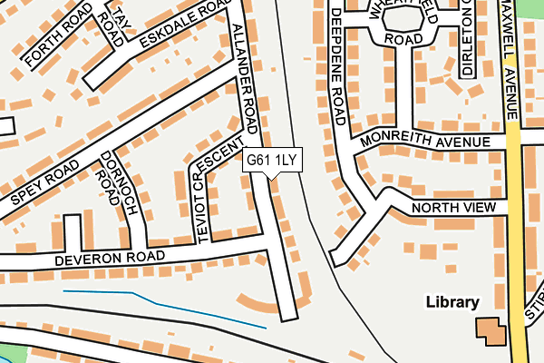 G61 1LY map - OS OpenMap – Local (Ordnance Survey)