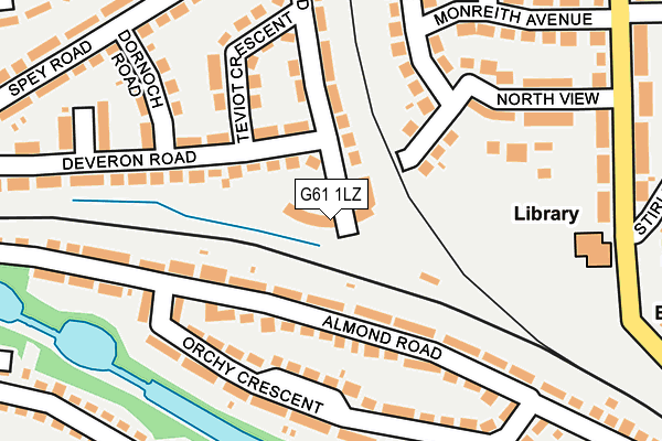 G61 1LZ map - OS OpenMap – Local (Ordnance Survey)