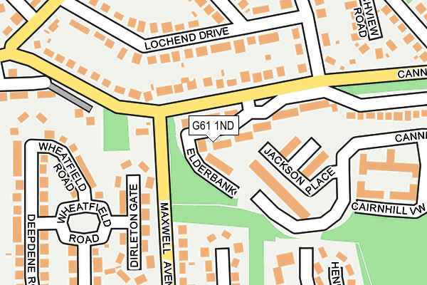 G61 1ND map - OS OpenMap – Local (Ordnance Survey)