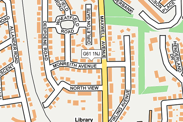 G61 1NJ map - OS OpenMap – Local (Ordnance Survey)