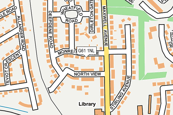 G61 1NL map - OS OpenMap – Local (Ordnance Survey)