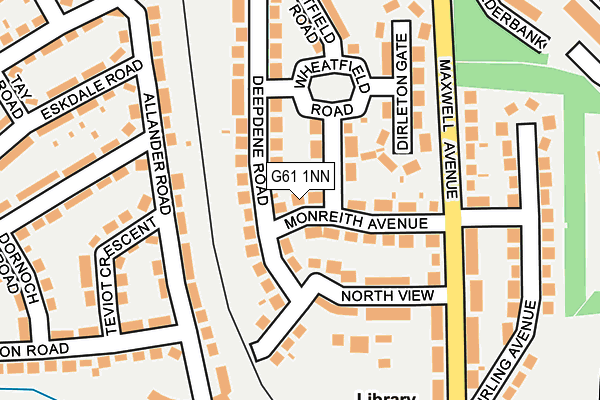 G61 1NN map - OS OpenMap – Local (Ordnance Survey)
