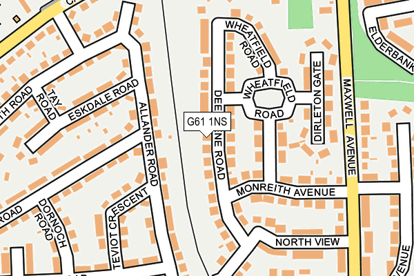 G61 1NS map - OS OpenMap – Local (Ordnance Survey)