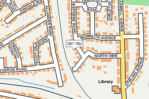 G61 1NU map - OS OpenMap – Local (Ordnance Survey)