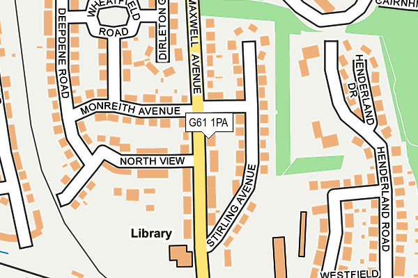 G61 1PA map - OS OpenMap – Local (Ordnance Survey)