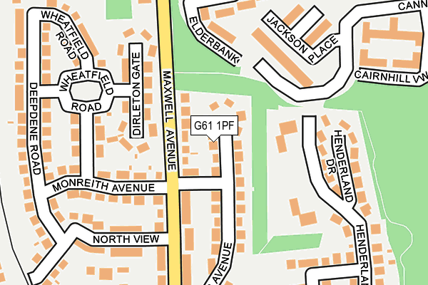 G61 1PF map - OS OpenMap – Local (Ordnance Survey)