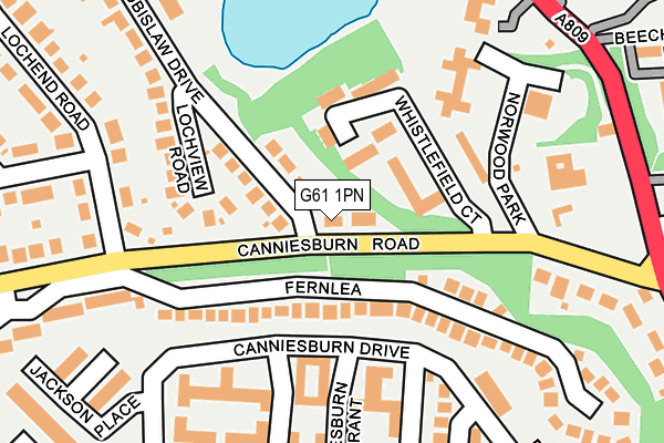 G61 1PN map - OS OpenMap – Local (Ordnance Survey)
