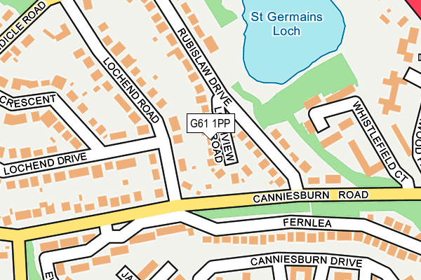 G61 1PP map - OS OpenMap – Local (Ordnance Survey)