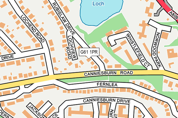 G61 1PR map - OS OpenMap – Local (Ordnance Survey)