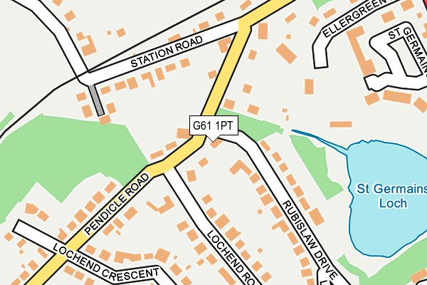 G61 1PT map - OS OpenMap – Local (Ordnance Survey)