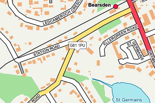 G61 1PU map - OS OpenMap – Local (Ordnance Survey)