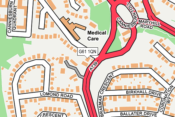 G61 1QN map - OS OpenMap – Local (Ordnance Survey)