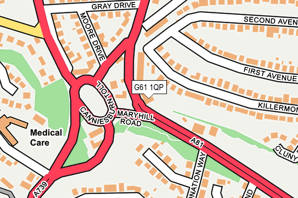 G61 1QP map - OS OpenMap – Local (Ordnance Survey)