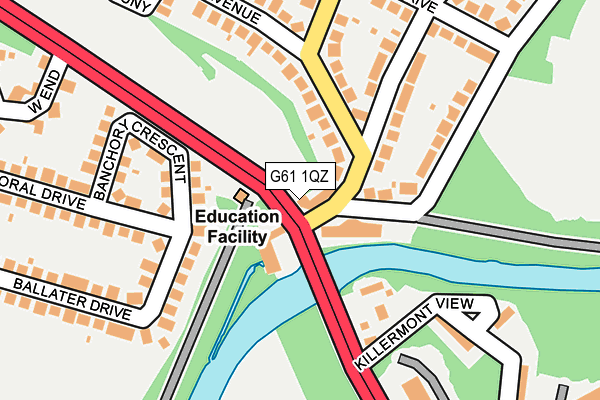 G61 1QZ map - OS OpenMap – Local (Ordnance Survey)