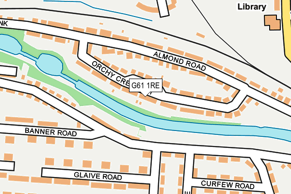 G61 1RE map - OS OpenMap – Local (Ordnance Survey)