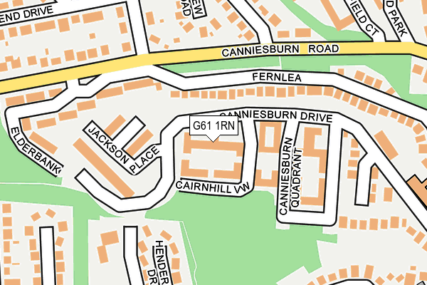 G61 1RN map - OS OpenMap – Local (Ordnance Survey)