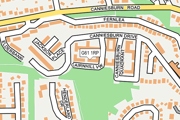 G61 1RP map - OS OpenMap – Local (Ordnance Survey)