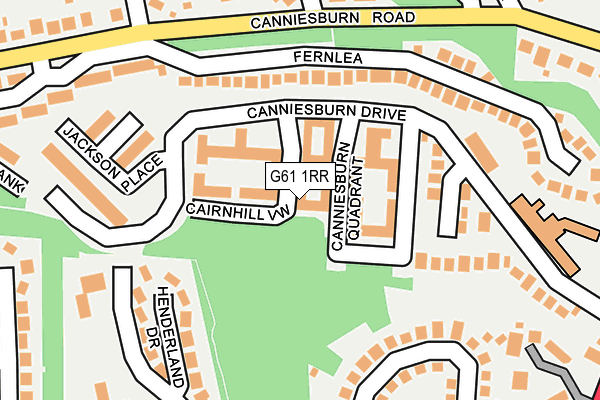 G61 1RR map - OS OpenMap – Local (Ordnance Survey)