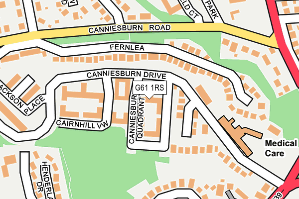 G61 1RS map - OS OpenMap – Local (Ordnance Survey)