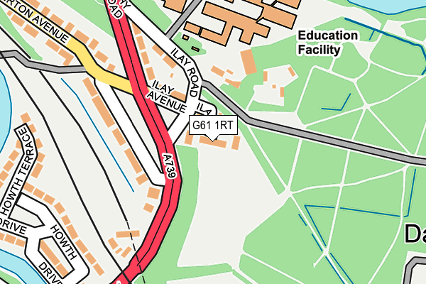 G61 1RT map - OS OpenMap – Local (Ordnance Survey)