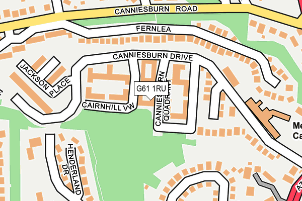 G61 1RU map - OS OpenMap – Local (Ordnance Survey)