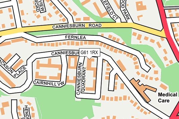 G61 1RX map - OS OpenMap – Local (Ordnance Survey)