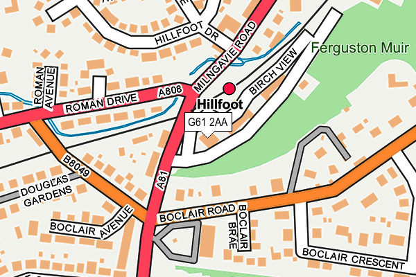G61 2AA map - OS OpenMap – Local (Ordnance Survey)