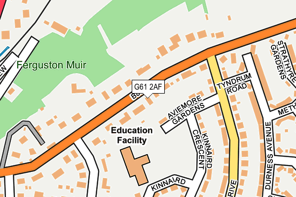 G61 2AF map - OS OpenMap – Local (Ordnance Survey)