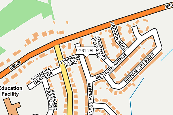 G61 2AL map - OS OpenMap – Local (Ordnance Survey)