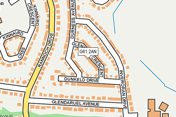 G61 2AN map - OS OpenMap – Local (Ordnance Survey)
