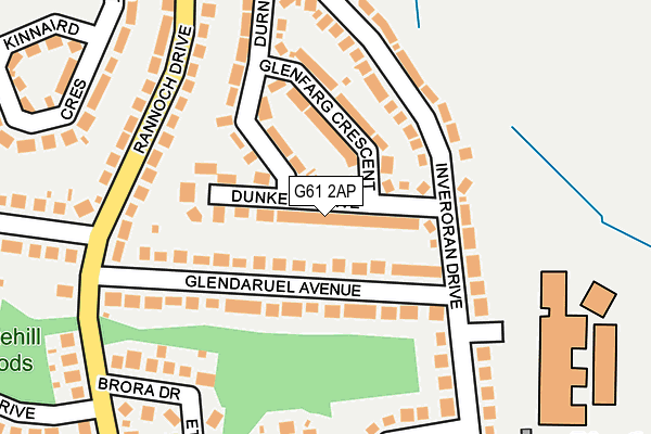 G61 2AP map - OS OpenMap – Local (Ordnance Survey)