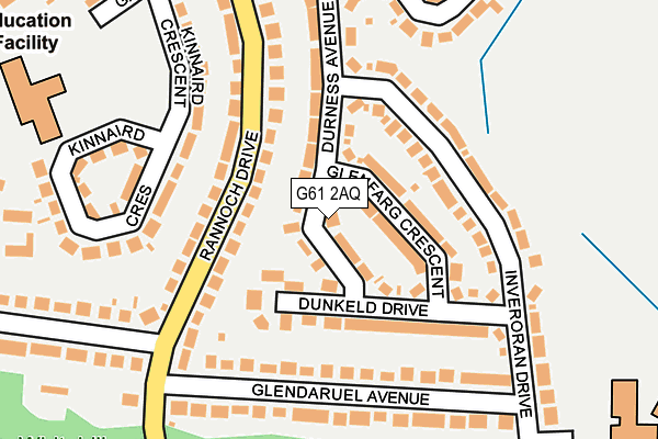 G61 2AQ map - OS OpenMap – Local (Ordnance Survey)