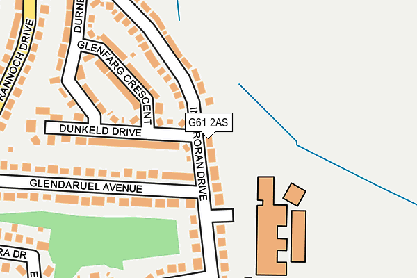 G61 2AS map - OS OpenMap – Local (Ordnance Survey)