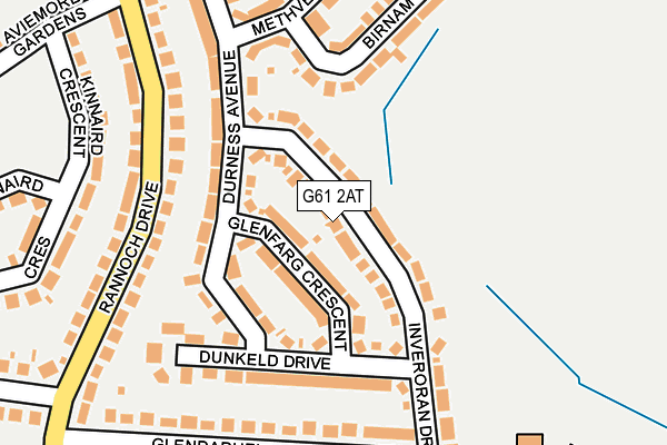 G61 2AT map - OS OpenMap – Local (Ordnance Survey)