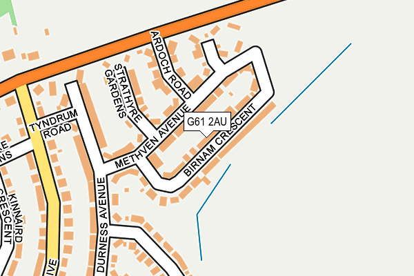 G61 2AU map - OS OpenMap – Local (Ordnance Survey)