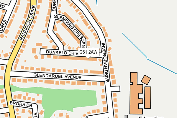 G61 2AW map - OS OpenMap – Local (Ordnance Survey)