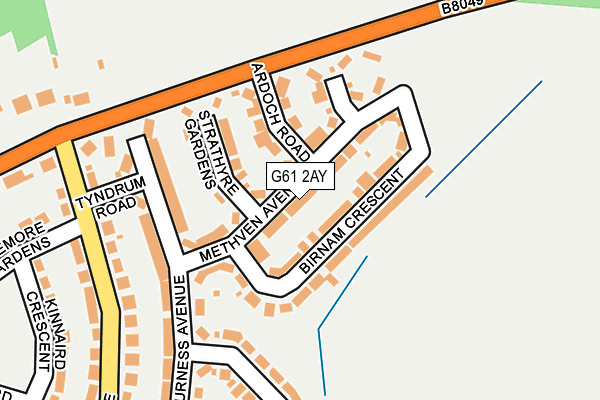 G61 2AY map - OS OpenMap – Local (Ordnance Survey)