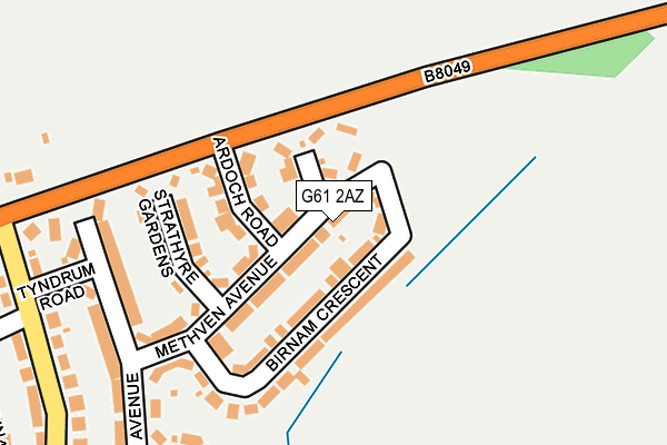 G61 2AZ map - OS OpenMap – Local (Ordnance Survey)