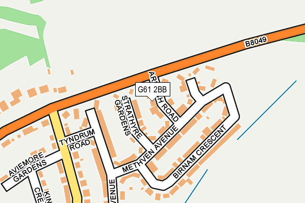 G61 2BB map - OS OpenMap – Local (Ordnance Survey)