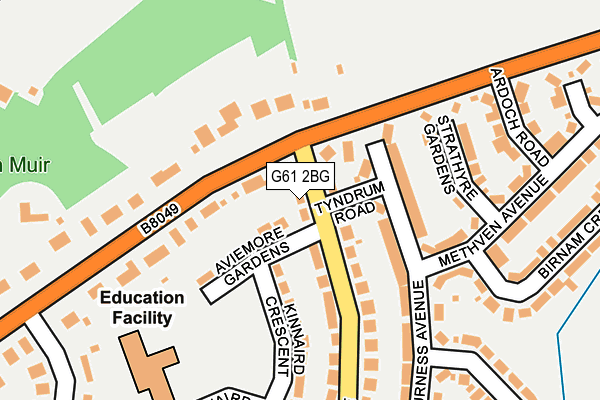 G61 2BG map - OS OpenMap – Local (Ordnance Survey)