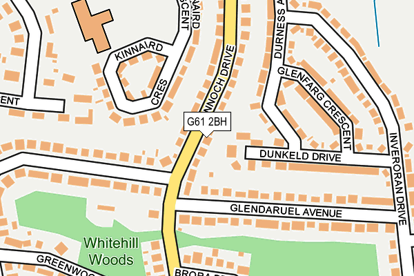 G61 2BH map - OS OpenMap – Local (Ordnance Survey)