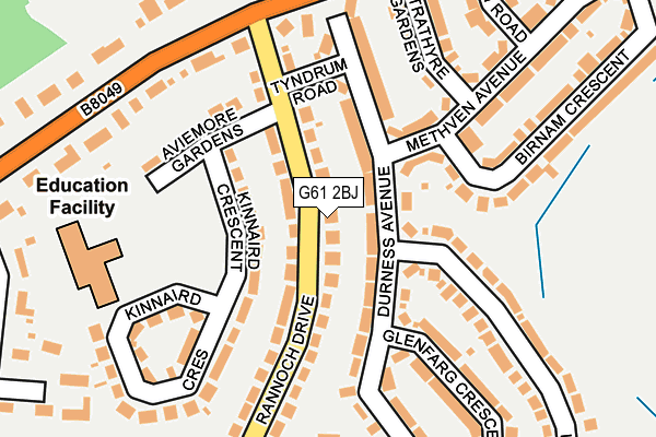 G61 2BJ map - OS OpenMap – Local (Ordnance Survey)