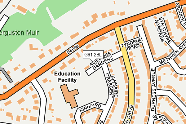 G61 2BL map - OS OpenMap – Local (Ordnance Survey)