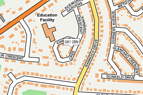 G61 2BN map - OS OpenMap – Local (Ordnance Survey)